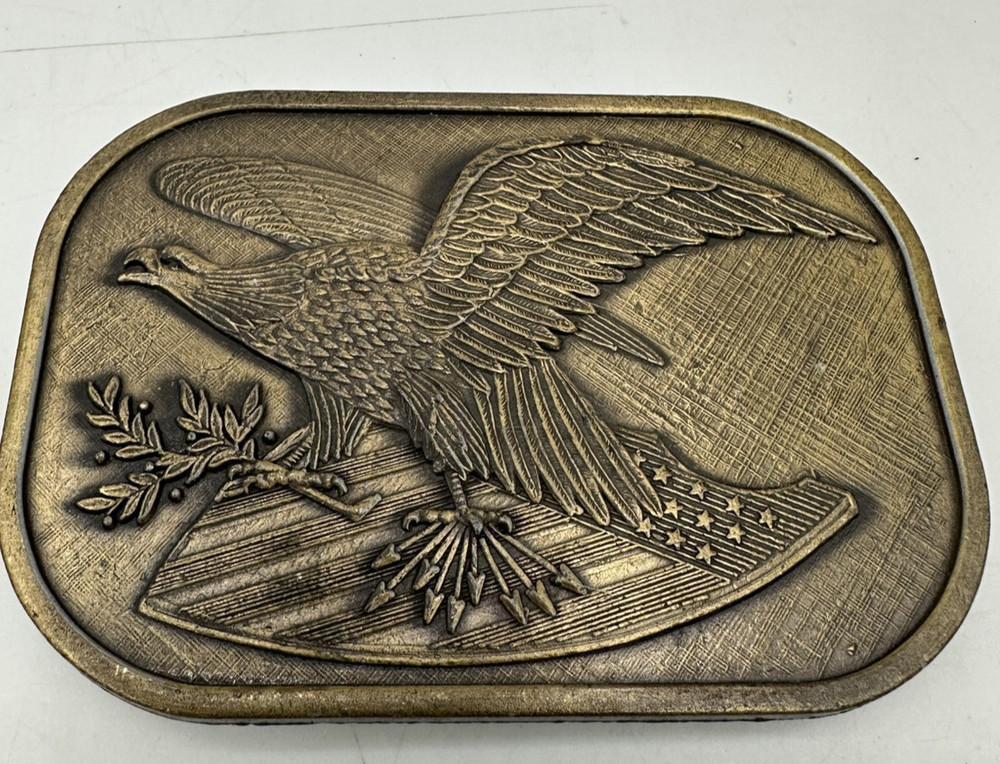 Belt Buckle Metal American Eagle Holding Arrows & A Olive Branch Shield 20892
