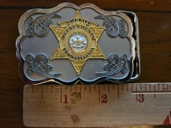 Deputy Sheriff Bucks County Badge Belt Buckle and cigar cutter (Challenge coin)