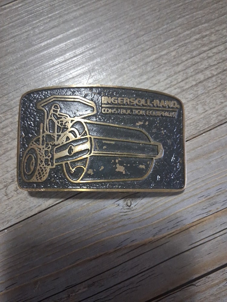 INGERSOLL RAND BELT BUCKLE CONSTRUCTION EQUIPMENT APC SOLID BRONZE ROLLER PAVER.