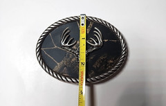 NOCONA Belt Buckle Hunting Deer Skull Fits Belt Size 1.5 Sz 3/5&Prime; x 2/5&Prime; USA