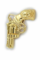 Gun Belt Buckle Gold Metal Western Vintage Rare Revolver Rodeo Pistol Cowgirl