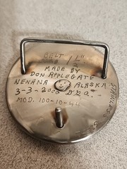 Bronc Riding Cowboy On 44 Magnum Stainless Steel Belt Buckle By Don Applegate