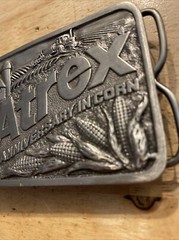 AAtrex Vintage Belt Buckle Seed Corn Farm Rodeo Farmer Collector Patina Rancher