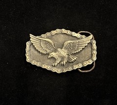 Vintage American eagle design surrounded by a motorcycle chain belt buckle RARE