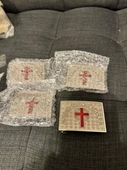 Masonic KNIGHTS TEMPLAR IN HOC SIGNO VINCES For Command Sword Belt Buckle Silver