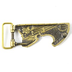 Brass belt buckle Ax of God, Medieval style buckle, Solid brass axe buckle