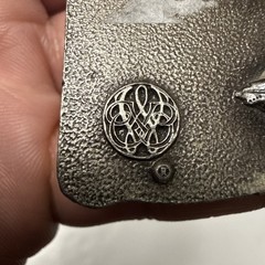 VTG 1976  » COLORADO  » BERGAMOT Brass Works Enamel DIX Leather BELT BUCKLE – NICE