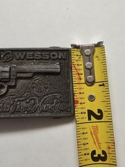 VINTAGE SMITH & WESSON World&rsquo;s Finest Handgun Belt Buckle Brass Pewter #811