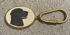 NWOT Barlow Goldtone Lab Labrador Dog Keyring