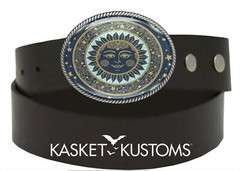 Boho Sun Belt Buckle – Ornate Bohemian Medallion Art Oval Buckle – 911