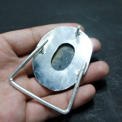 Handcrafted 925 Sterling Silver Natural Pyrite Oval Cabochon Belt Buckle
