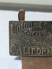Vintage Brass Belt Buckle – Union Central Pacific Railroad Omaha to California
