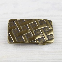 Stripe Rectangle Geometry Belt Buckle Brass Interchangeable Clasp GS5581