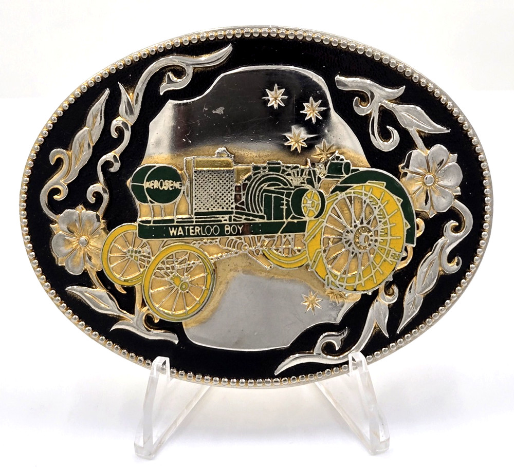 John Deere Waterloo Boy Tractor Country Western Farming Agriculture Belt Buckle