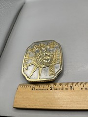 Vintage 100 Years of Liberty 1986 Gold Tone Metal Belt Buckle