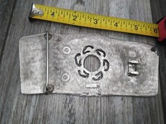 Vintage XL Large Handmade Mexican Belt Buckle DESERT / NATURE MOTIF (6&Prime;X2.3/4&Prime;)