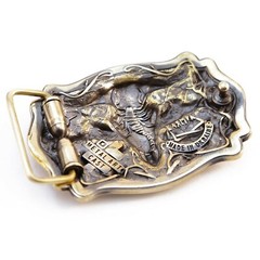 American Bison Buffalo Skull, Longhorn Cattle Buffalo Bison Skull belt buckle,