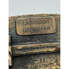 Vintage 1977 Wyoming Studio Art Works Labrador Retriever Belt Buckle RJ Ventrice