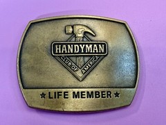 1996 Handyman Club of America *Life Member* Vintage 1996 Brass Tone Belt Buckle