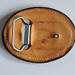 Vtg. Leather Belt Buckle with Mallard Duck [39]