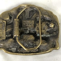 Vintage The Great American Buckle Co Belt Buckle Mens Gold Alaska Wildlife USA