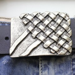 Braided Metal Belt Buckle Rustic Vintage Style Buckle