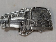 4 Retro Vtg Transportation Bus Belt Buckles. Bergomot Great American Buckle Co.