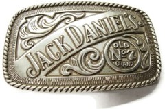 2005 Jack Daniels Metal Belt Buckle Silver Tone Old No 7