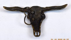 UNBRANDED TEXAS LONG HORN STEER SKULL & HORNS BELT BUCKLE