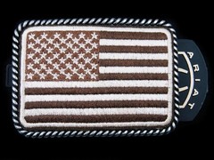 SF15175 *NOS* REALLY NICE **EMBROIDERED US FLAG PATCH** PATRIOTIC ARIAT BUCKLE