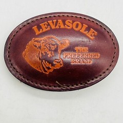 Vintage Levasole Leather Belt Buckle The Preferred Brand, Cattle Advertising