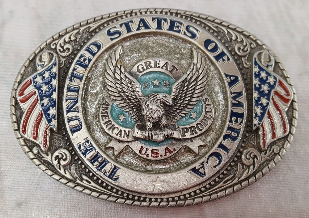1986 The Great American Buckle Co United States of America Eagle Belt Buckle