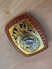 Western Buckle Gold Silver Longhorn Horseshoe Red 2 » Buckle Hebillas Vaqueras