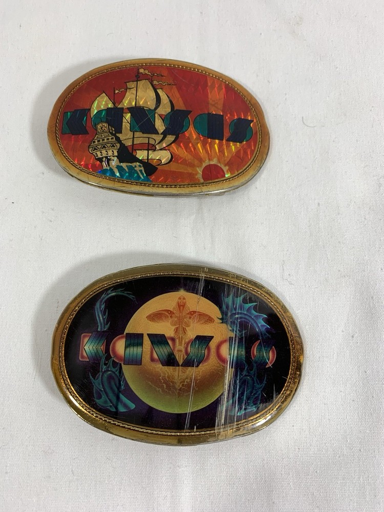 Vintage 1977 “Kansas “ Band Pacifica Oval Belt Buckle Album Cover Designs