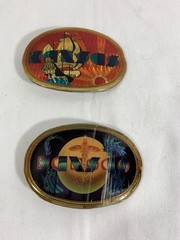 Vintage 1977 “Kansas “ Band Pacifica Oval Belt Buckle Album Cover Designs