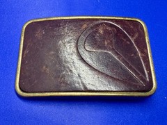 Nixon Logo Embossed on Leather Vintage Advertisement Promotional Belt Buckle