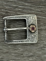 Clint Orms 14k Gold + Ruby belt buckle Set