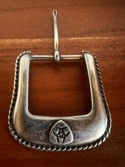 Vintage Ariat Western rope style Belt Buckle Silver Toned Rope Edge 2006