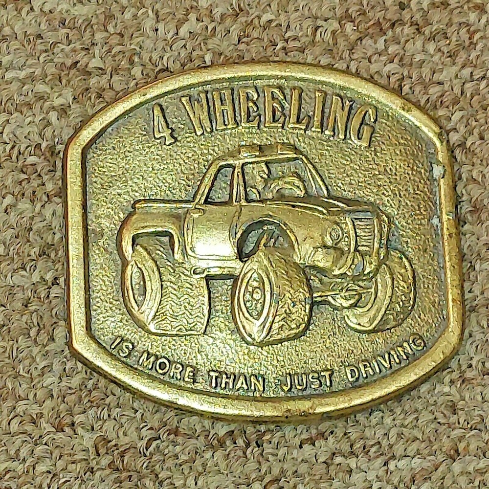 Vintage 1976 4 Wheeling is More Than Just Driving Belt Buckle – Brass