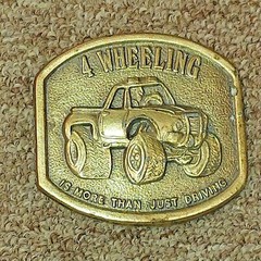 Vintage 1976 4 Wheeling is More Than Just Driving Belt Buckle – Brass