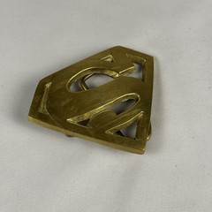 Vintage Style Initial O Belt Buckle Gold Tone Brown Enamel Monogram