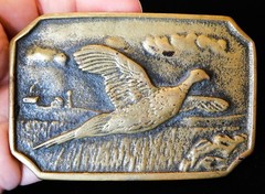 Game Bird Ringneck Pheasant Solid Brass Men’s Belt Buckle by BTS USA Made BT1370