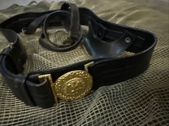 Vtg US Navy Officers Sword Belt And Buckle W/ Hangers Size 34 NS Meyer New York