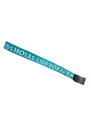 A–holes Live Forever Black and Green Woven Belt 43 Inches Long