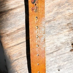 Vintage 1970s Schlitz Beer San Francisco Tooled Leather Belt with Buckle OOAK