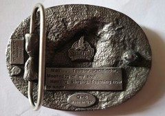 Vintage 1993 Siskiyou Pewter Howling Wolf Spirit Belt Buckle Feathers O-8