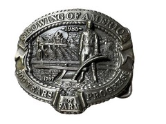 Vtg 1985 Nasco Newbold&rsquo;s Cast Iron Plow Growing Of America Belt Buckle Numbered