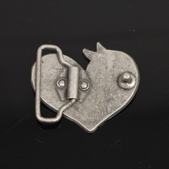 Heart with Horse Head Belt Buckle, Belt Buckle Leather Belt Antique Silver Rusic