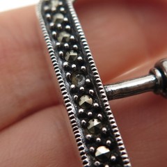 JUDITH JACK 925 Sterling Vintage Real Marcasite Belt Buckle (missing 2 stones)