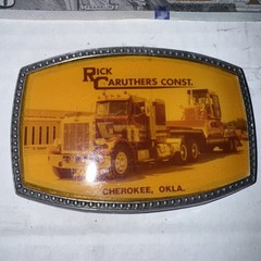 Vintage Rick Caruthers Construction Okla BELT BUCKLE